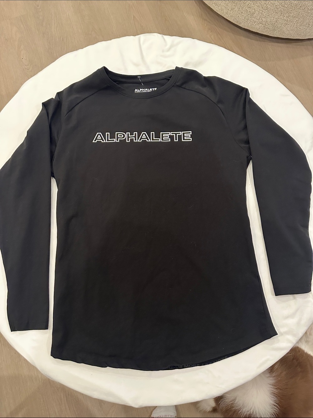 Alphalete Black Long Sleeve Crewneck with White Logo